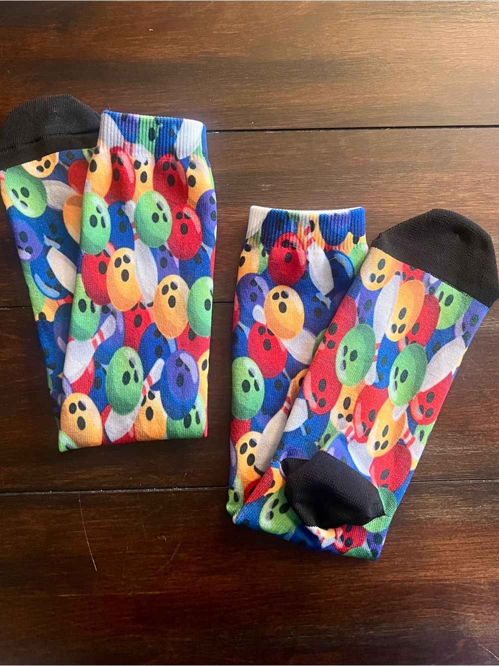Colorful Bowling Ball Crew Socks - Multicolor